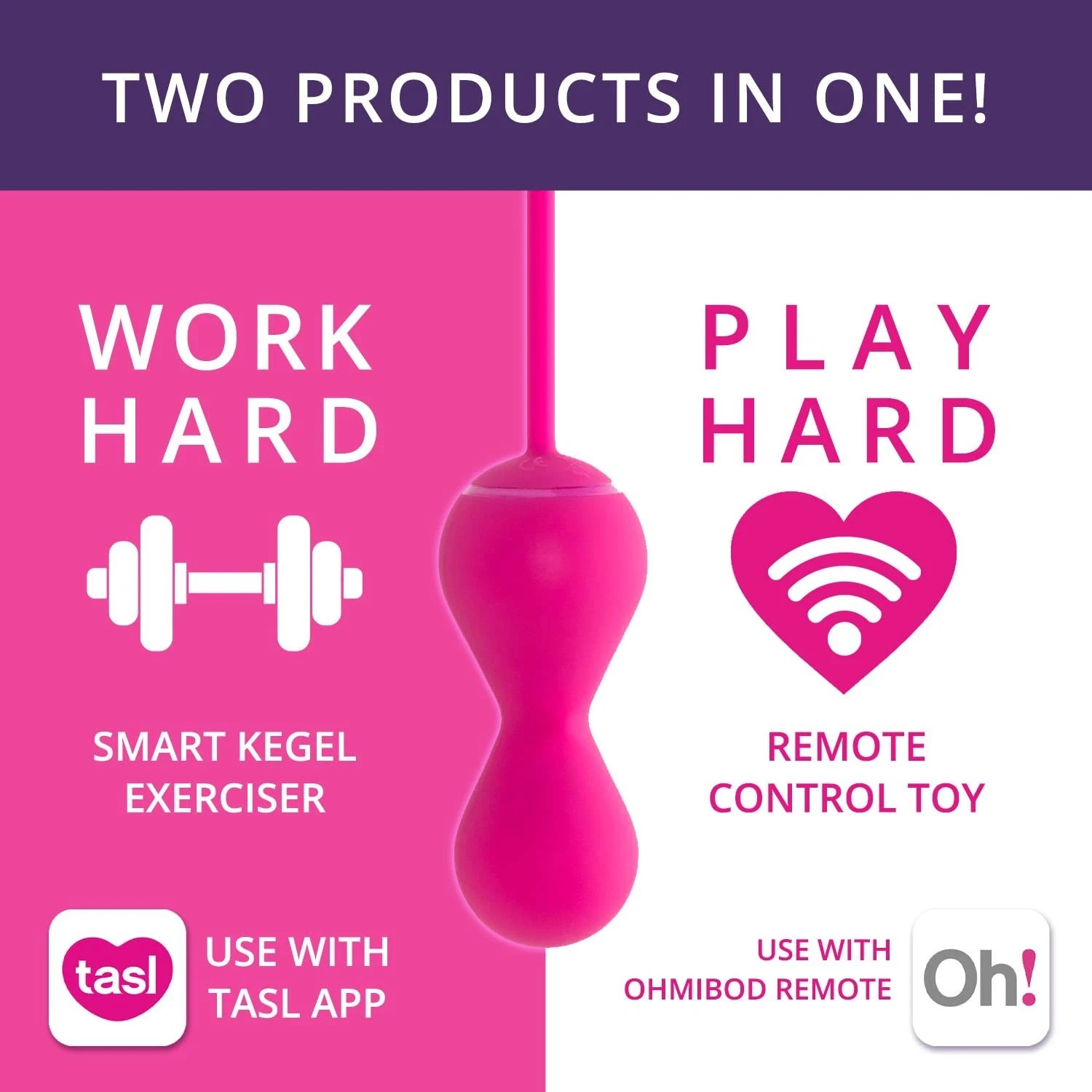 OhMiBod Lovelife Krush Kegel Balls, Kegel Exercise Tool, Pelvic Floor Streng…