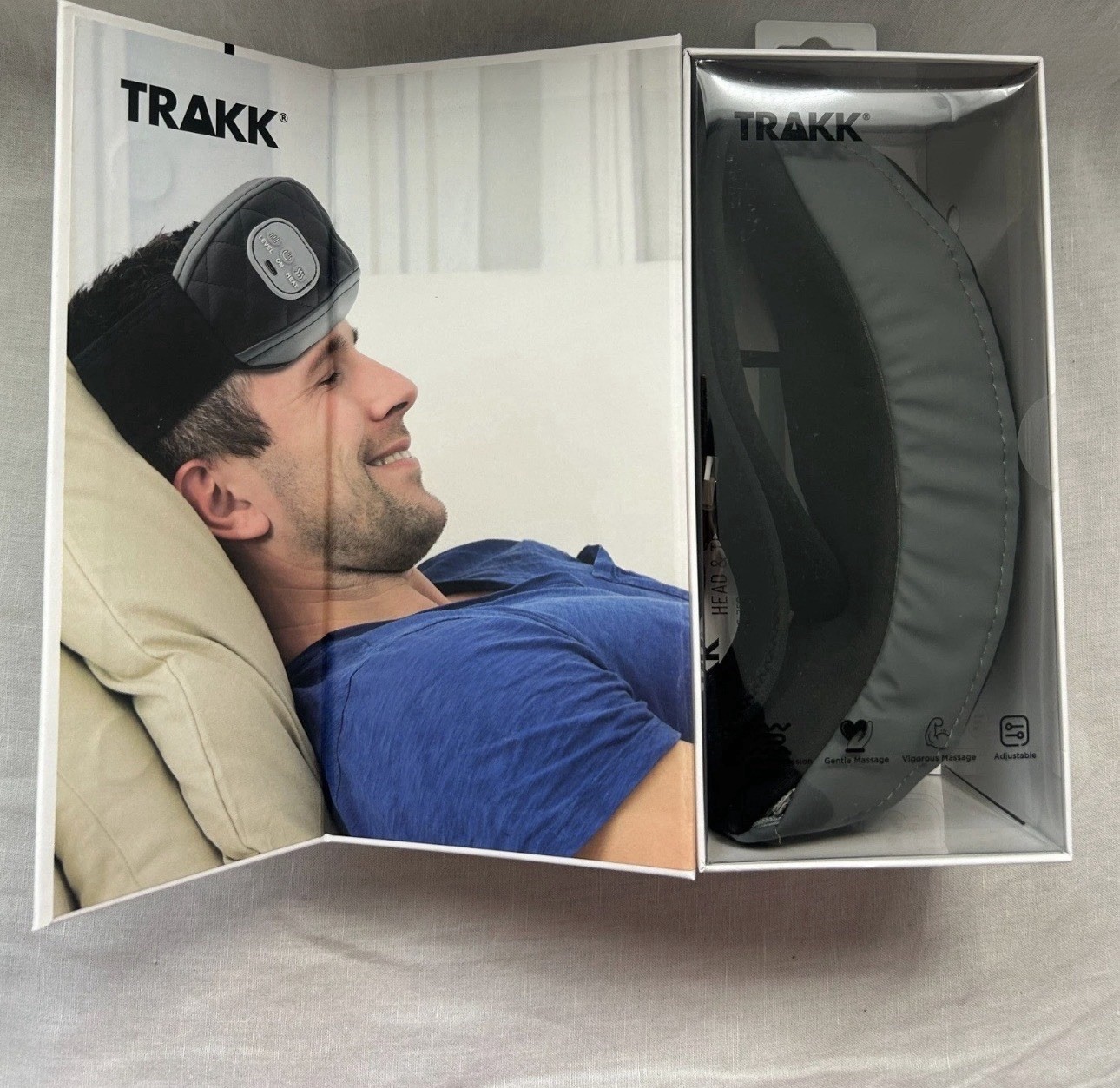 TRAKK Air Compression Heating Head Temple Massager Rechargeable Black #501