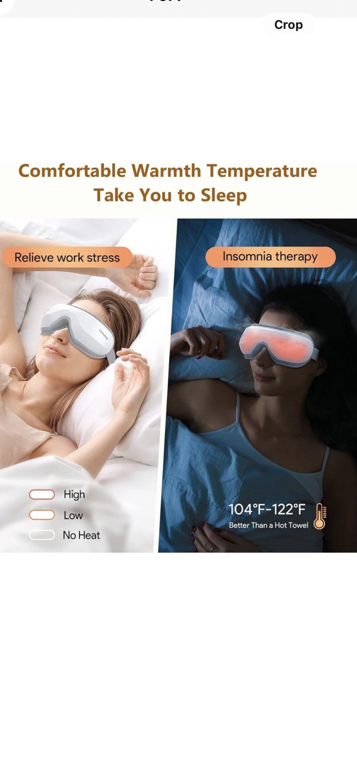 Ustuour UD-206 Intelligent Eye Massager Heat Compression Vibration Blue-Tooth