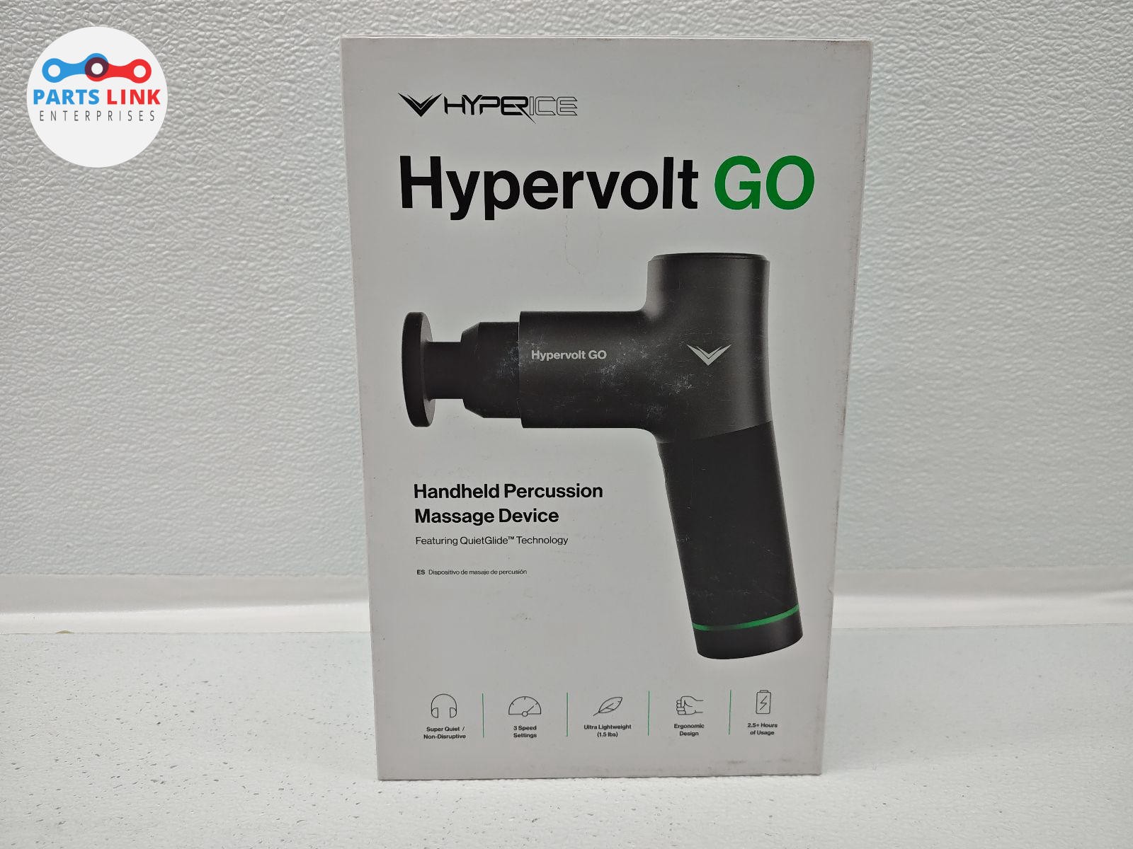 Hyperice Hypervolt GO Black Handheld Percussion Massage Gun Device 3 Speed