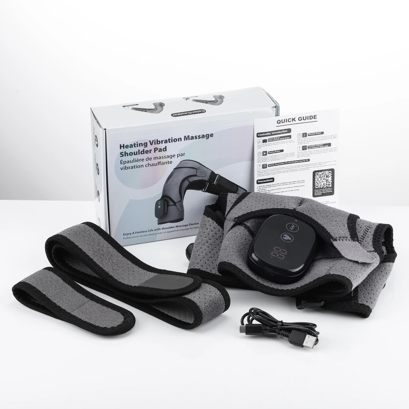 3-in-1 Heated Knee Shoulder Elbow Massager Wrap Vibration Support Brace