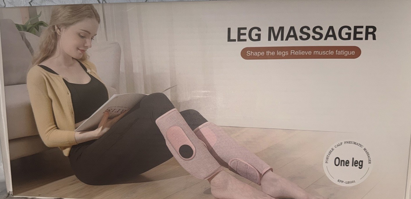 One leg Pink Calf Massager Warm Compress Airbag Built-in Battery