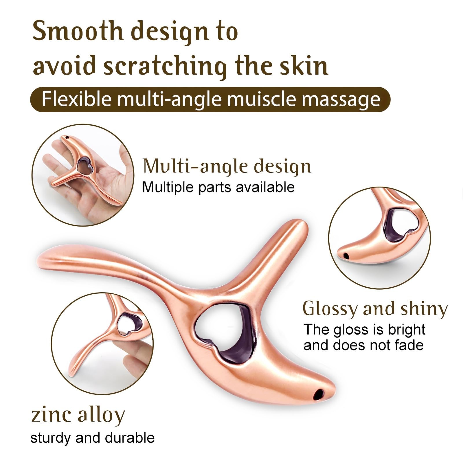 Ergonomic Trigger Point Massage Tool, Deep Tissue Gua Sha Muscle Scraper with…
