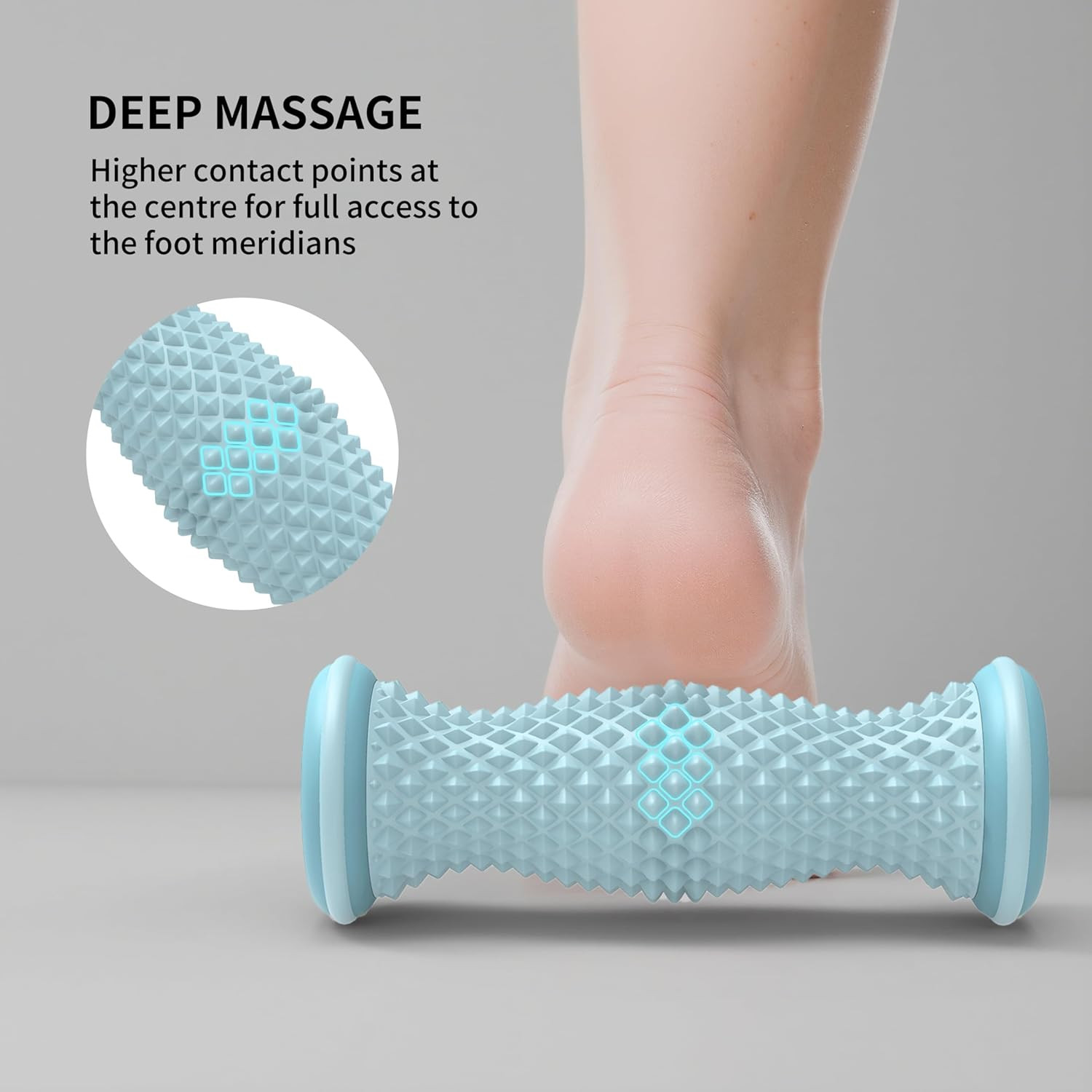 Foot Roller Massager for Plantar Fasciitis Relief, Portable Silent Deep Tissue M
