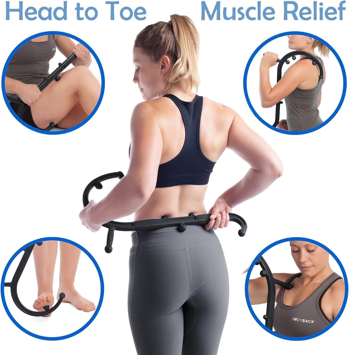 Body Back Buddy Classic Black Massager Trigger Point Tool for Pain Relief