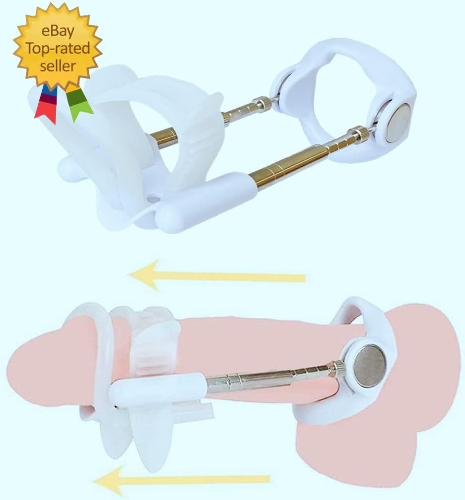 White Penile Traction Device Effective Penile Enlargement Stretching Exercise Ki