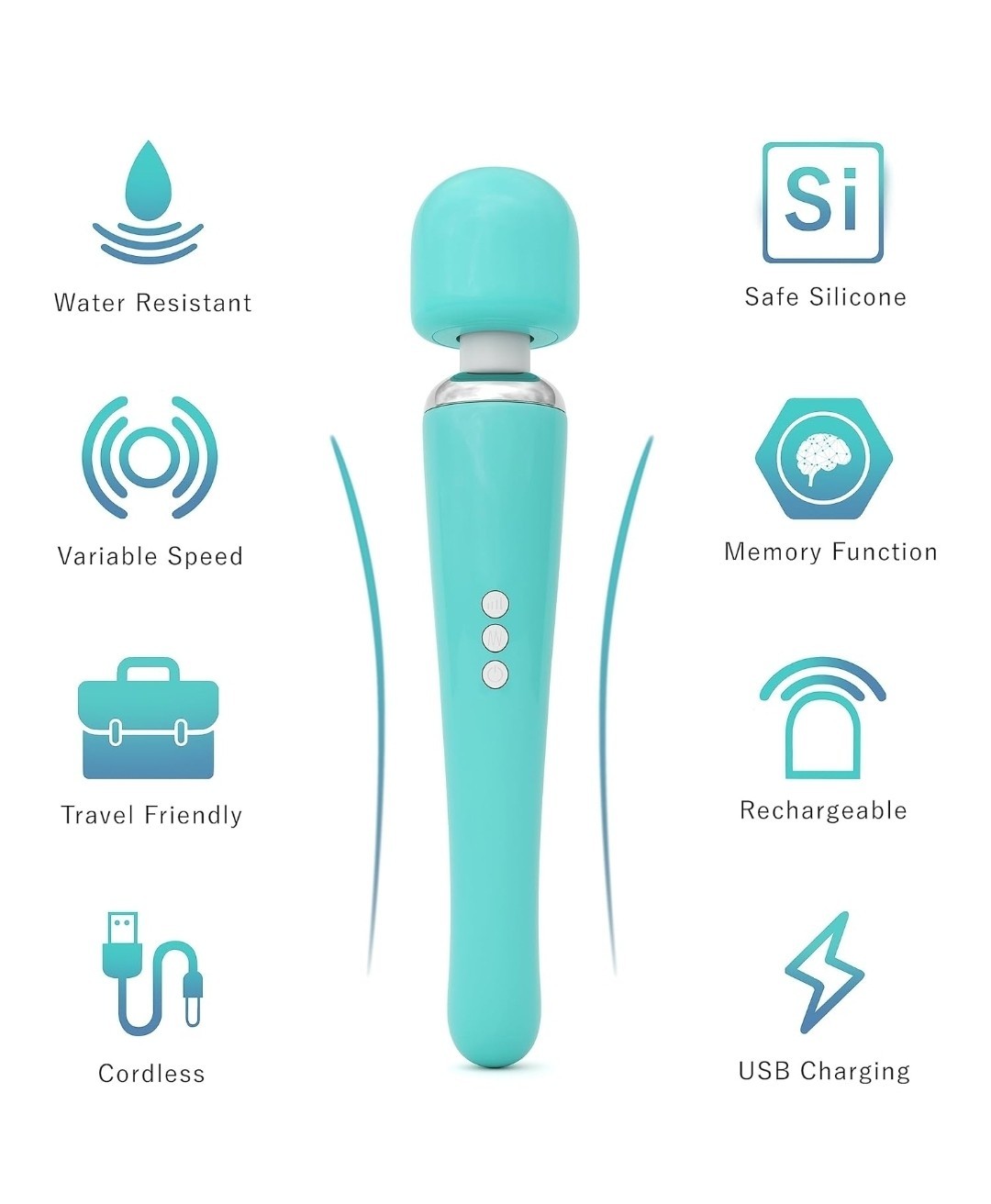 Therapeutic Cordless Massager – Powerful Massage Tool Handheld 8 Speeds New