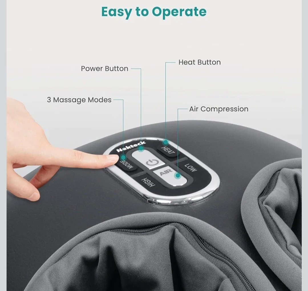 Nekteck Shiatsu Foot Massager Machine – Black (NK-FM-0301-GY-SP)