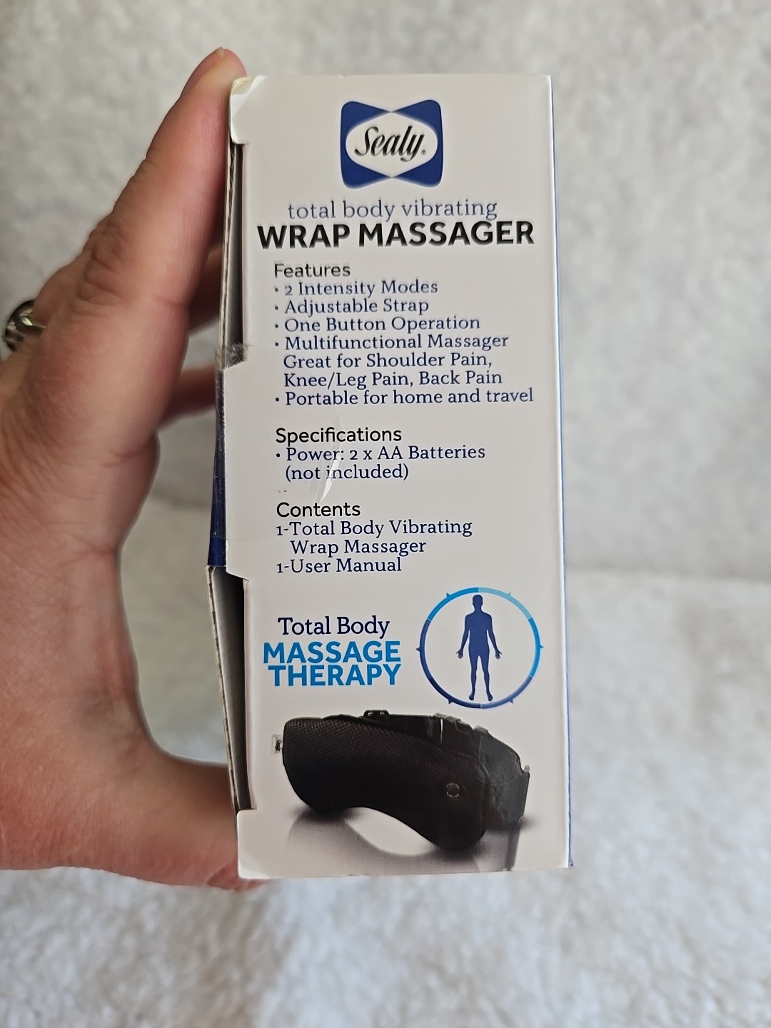 New Sealy Vibrating Foldable Hands-Free Total Body Vibrating Wrap Massager, NEW