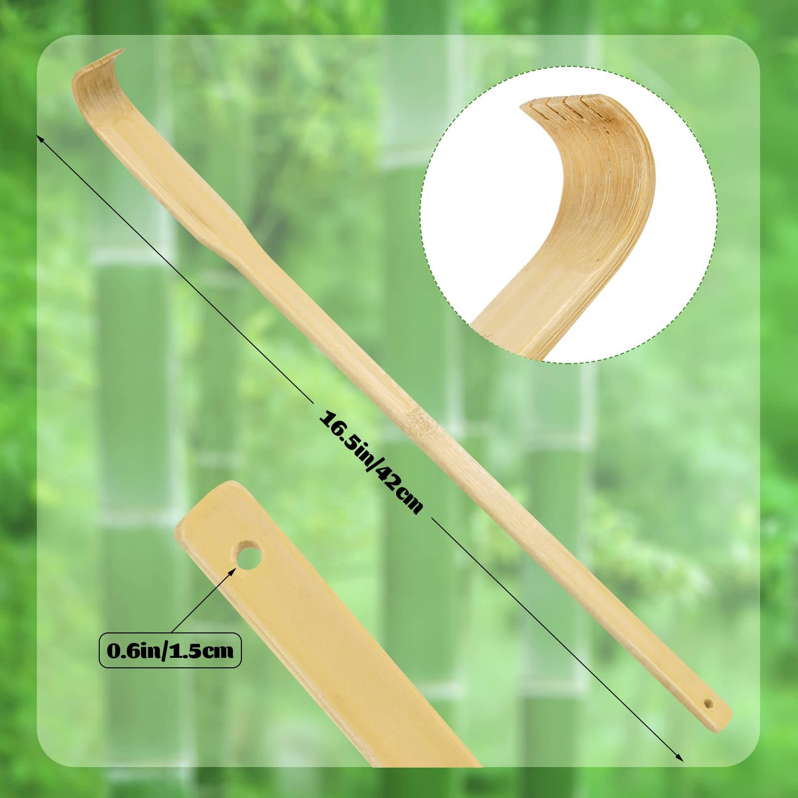 12 PCS Natural Bamboo Back Scratcher Traditional Wooden Back ScratcherLong Back