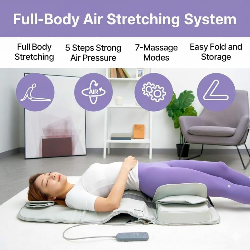 DR. WELL Full Body Stretching Massage Mat 3D Lumbar Neck Back Waist Hip #R014