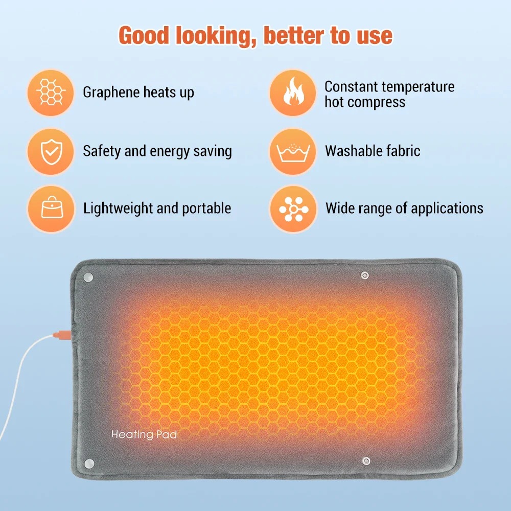 Graphene Quick Heating Warming Hand Warmer 30*50cm Heated Pad for Hands Legs Abd