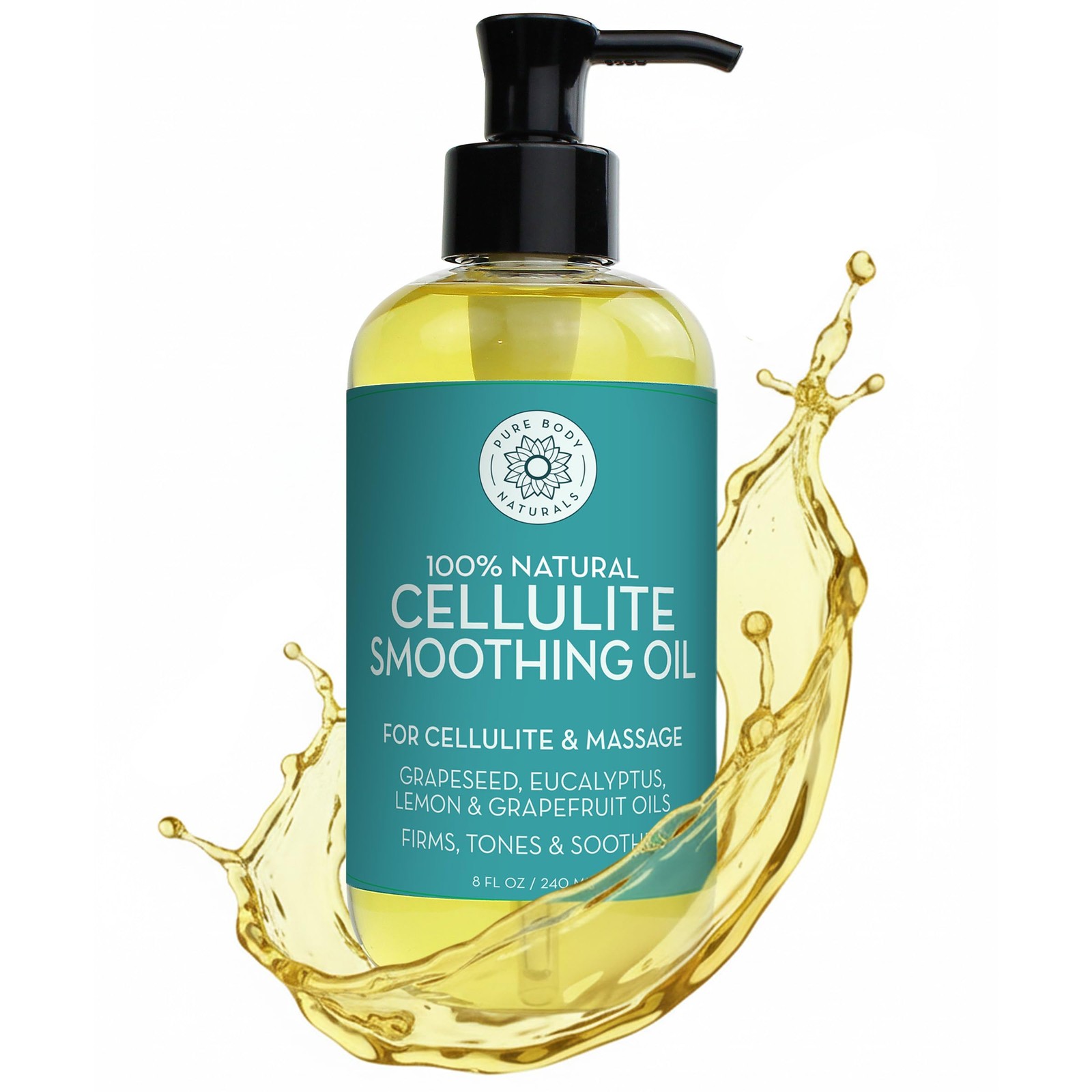 Anti Cellulite Massage Oil, 8 fl oz | 100% Natural Cellulite for Legs and Thi…