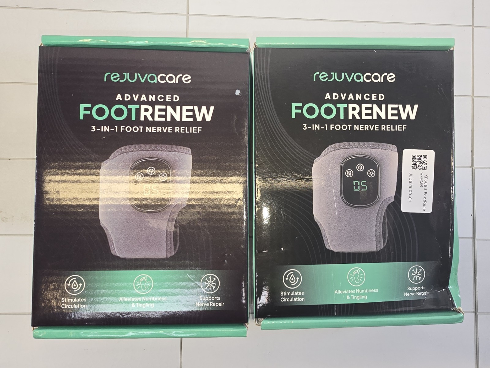2 Rejuvacare Foot Renew 3-in-1 Nerve Relief Method +Ankle Massager Pair 2 count