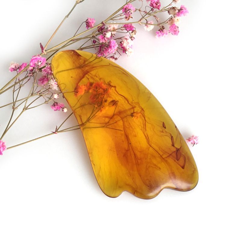 7pcs Natural Resin Amber Massage Scraping for Face Neck Gua Sha Scraper Therapy