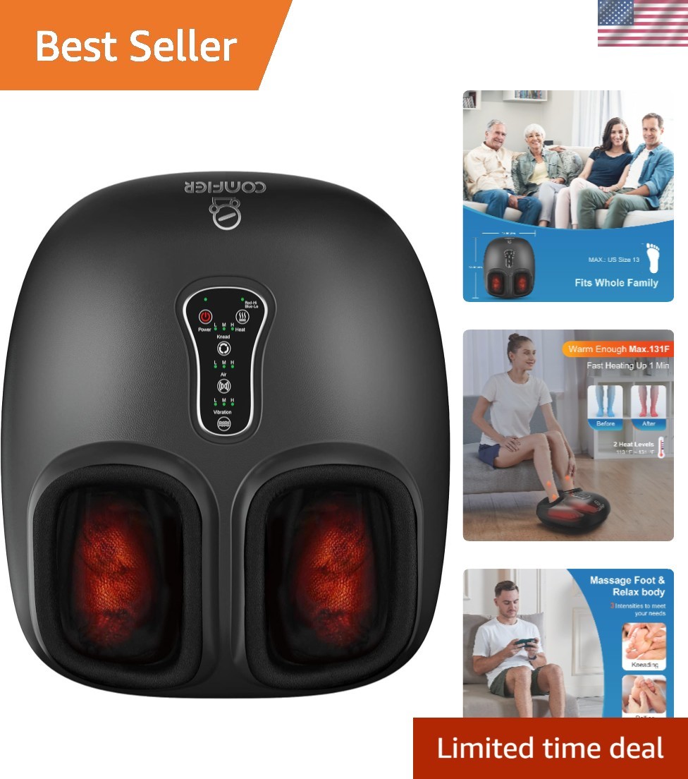 Heated Foot Massager with Vibration – Ideal Gift for Him & Her, Size Up to 13