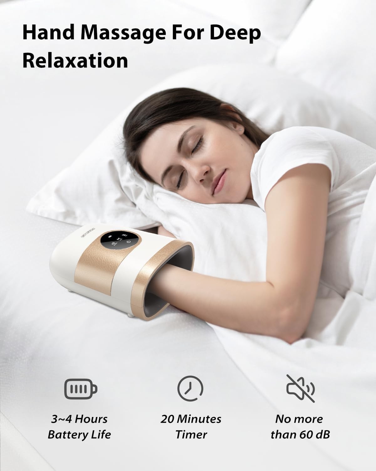 Upgraded Hand Massager w/ Heat Compression Cordless Arthritis Carpal Tunnel