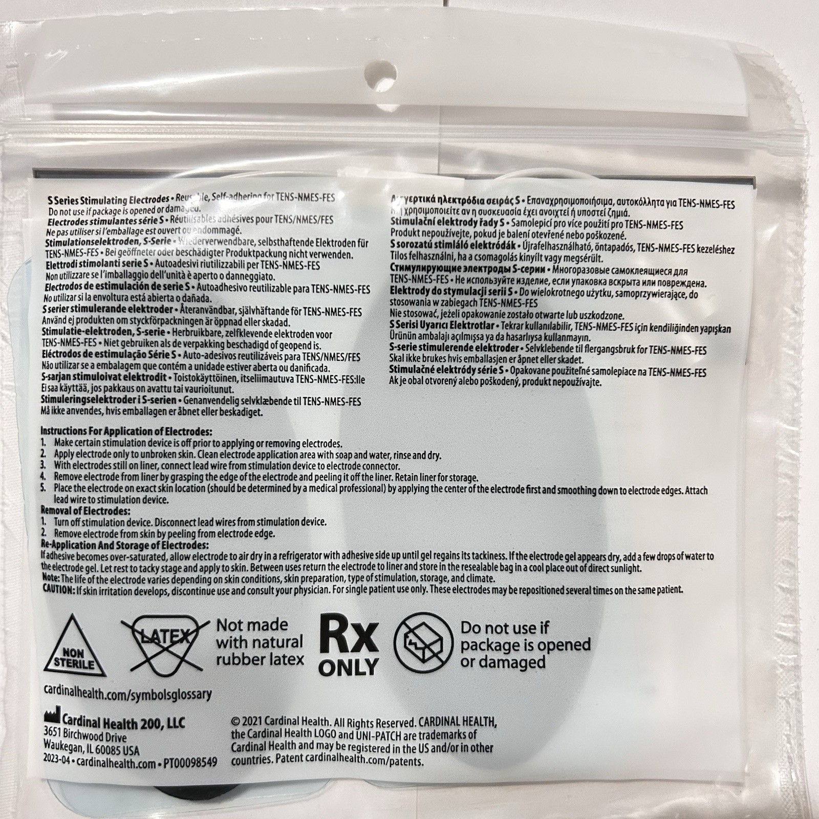 4 Packs Cardinal Health S Series Stim Electrodes Tens Uni-Patch 2″x4″X4 Exp 2026