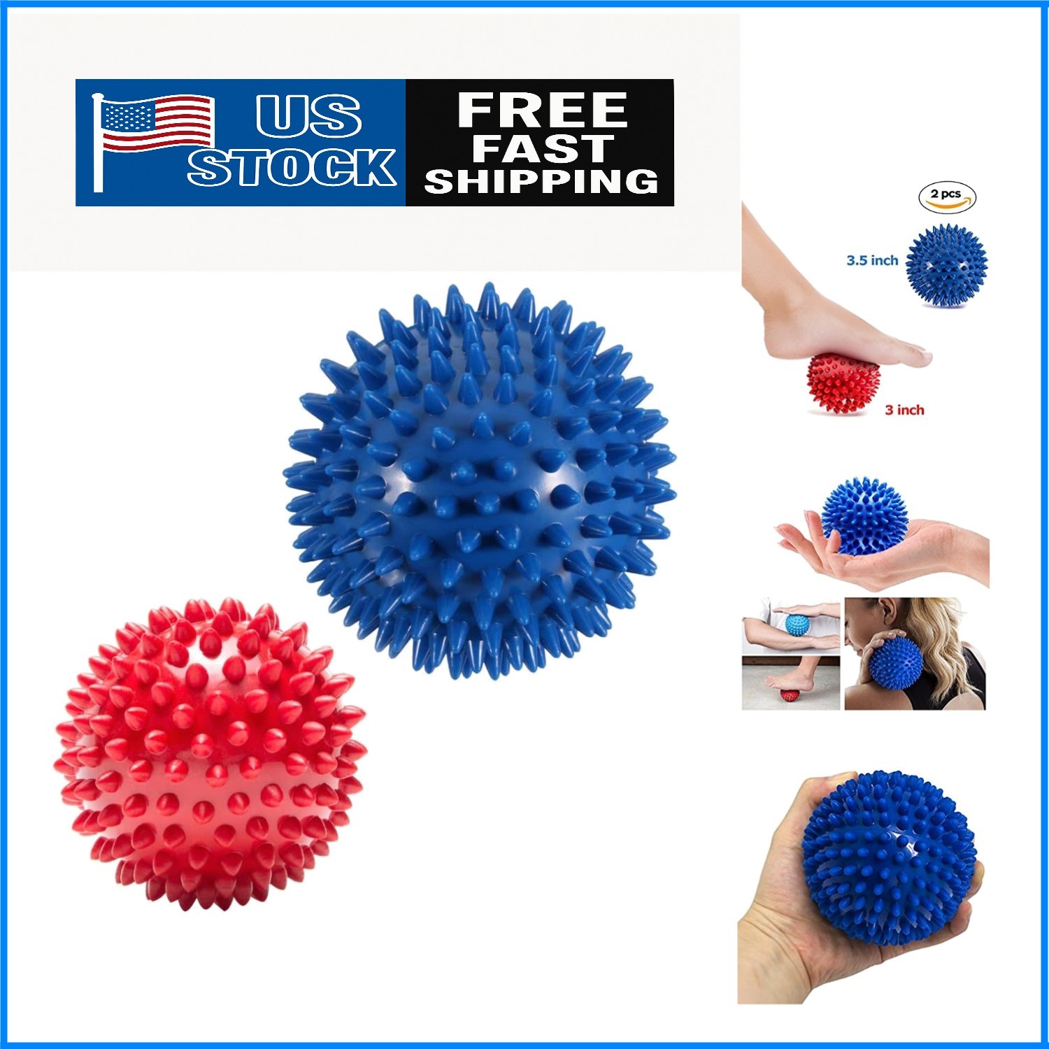 Pack of 2 Spiky Massage Balls – Deep Tissue Relief for All Body Parts