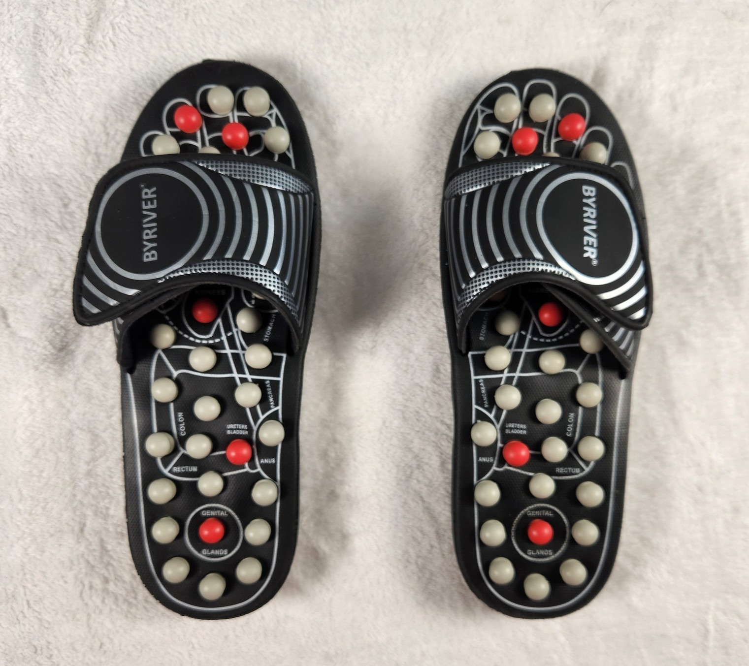 BYRIVER Reflexology Massage Shoes XL Adjustable Acupressure Slippers Foot Therap