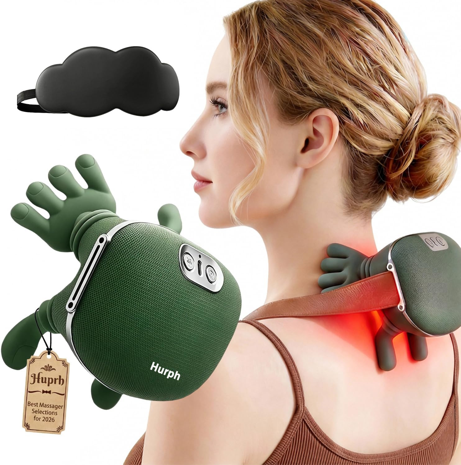 Neck Massager with Heat, 2026 New Electric Shiatsu Neck and Back Massager, Deep
