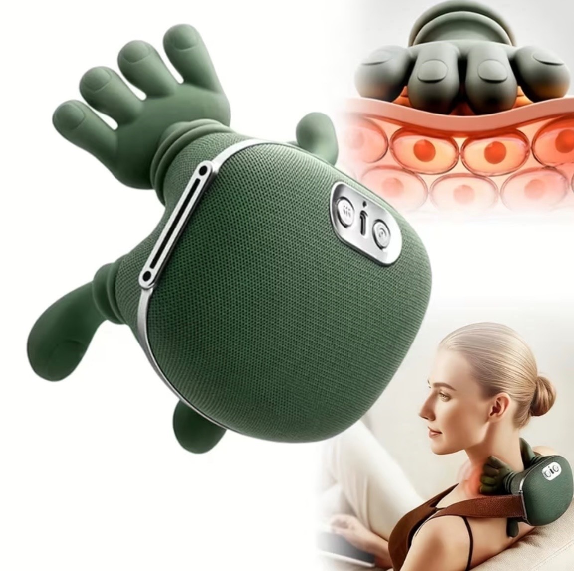 Neck Massager, Shiatsu Neck and Back Massager with Heat, 4D Kneading Simulated H