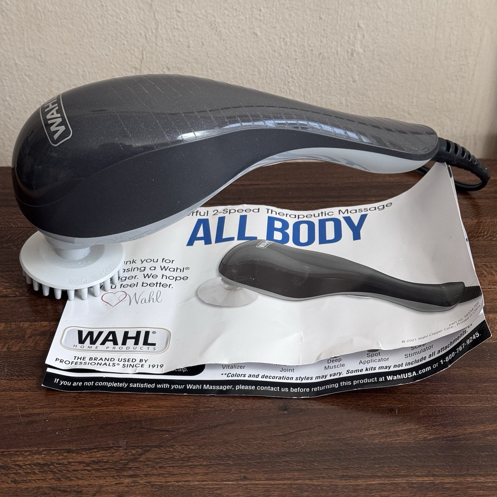 Wahl Model 4120 All Body Power Therapeutic 2-Speed Massager 1 Attachment Head