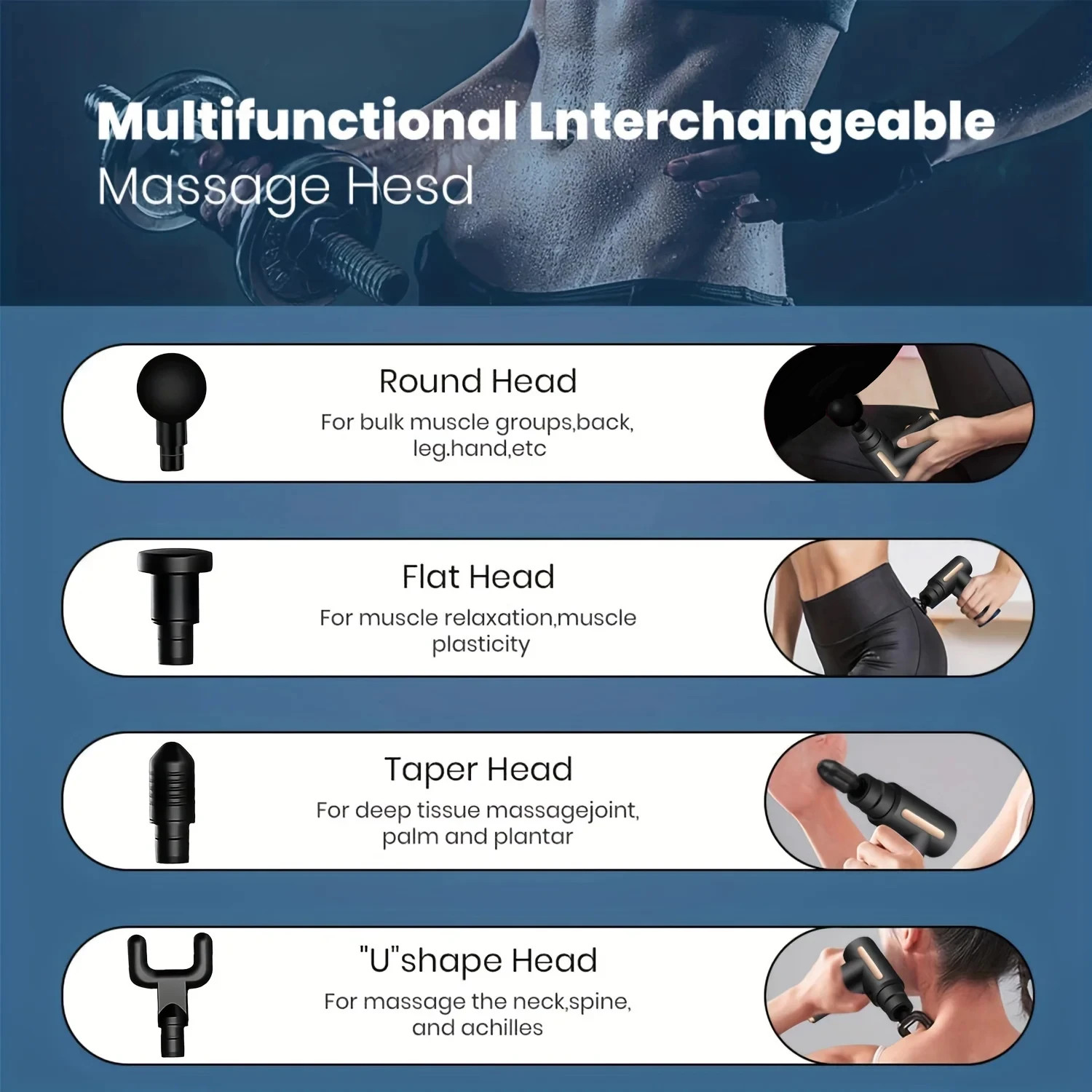 Deep Tissue Massage Gun 6 Speed Muscle Relaxer Body Neck Back Massager Black