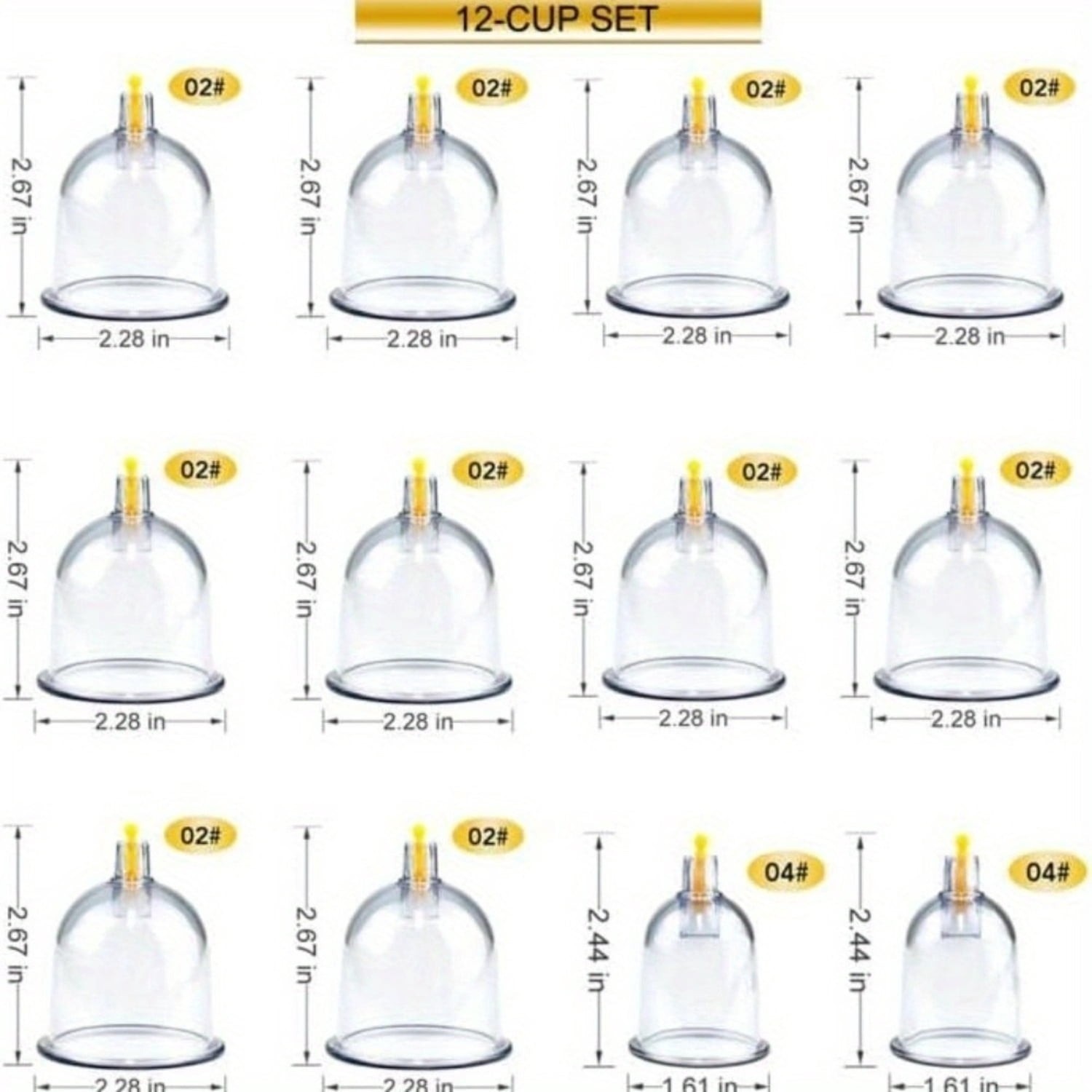 Professional Massage Cupping Kit, 12/24 Cups Electric & Manual Vacuum Cups