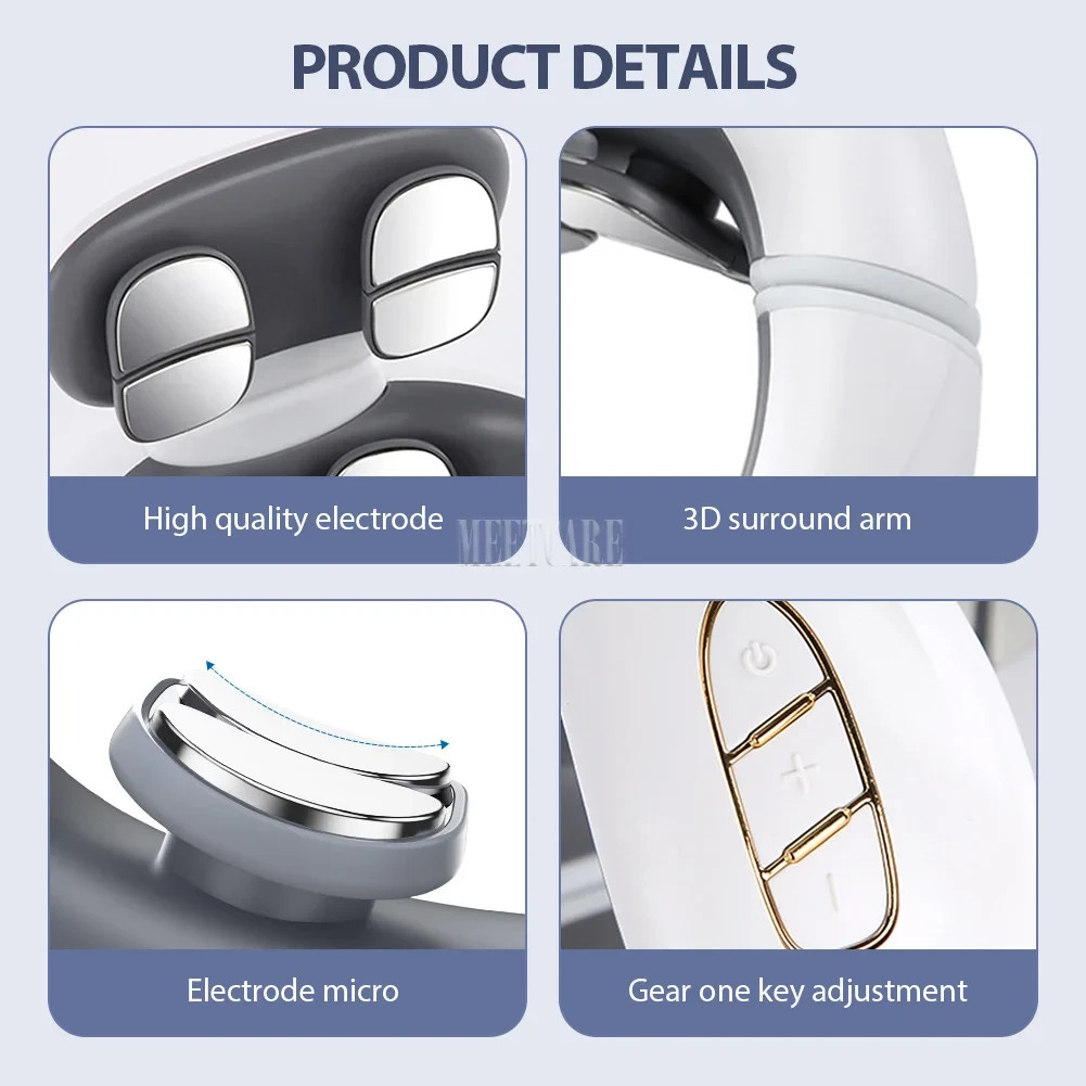 Smart Electric Neck Massager TENS Pulse Wireless Cervical Pain Relief H99 H62 JT