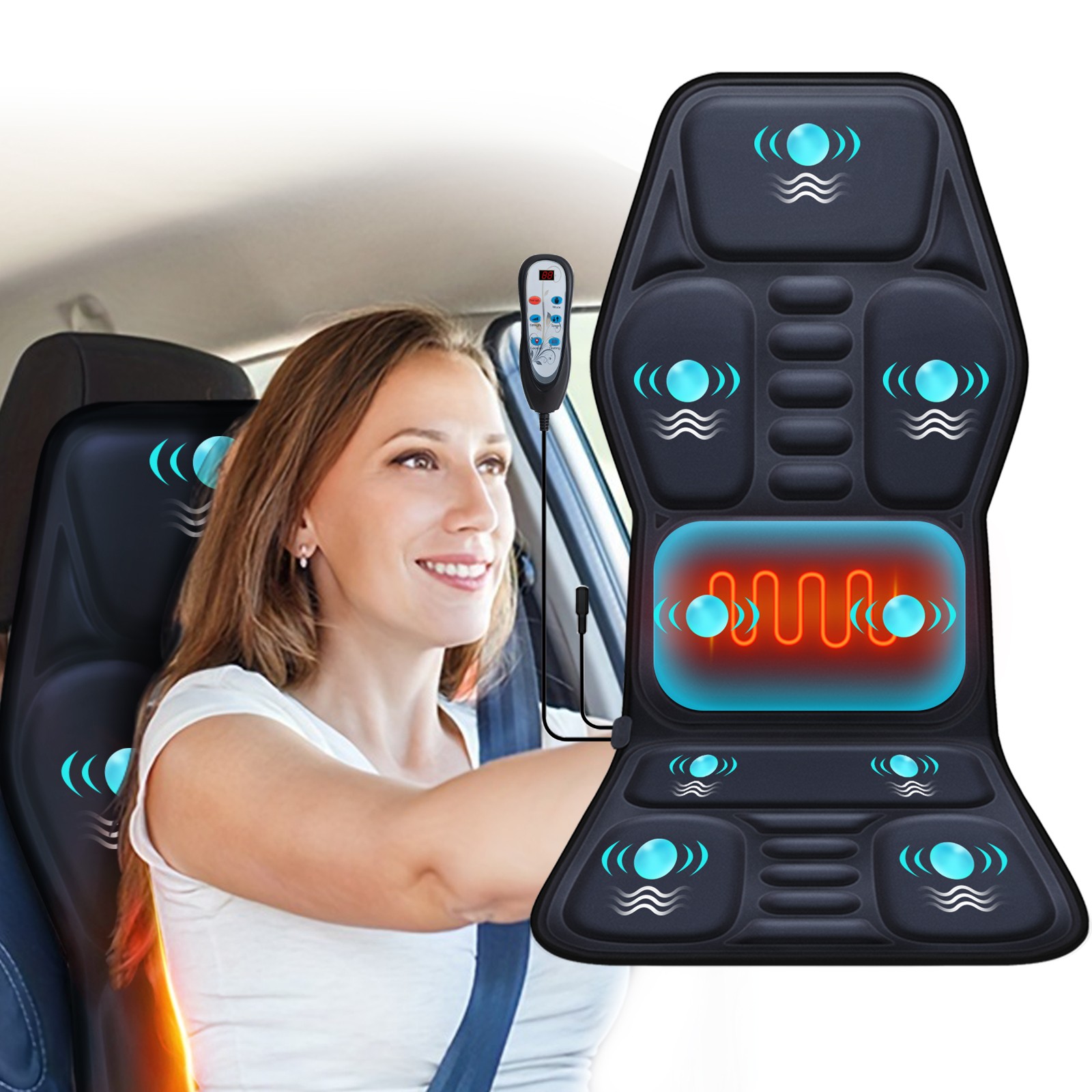Seat Chair Massager Pad with Heat Back Neck Body Massager Chair For Home Office