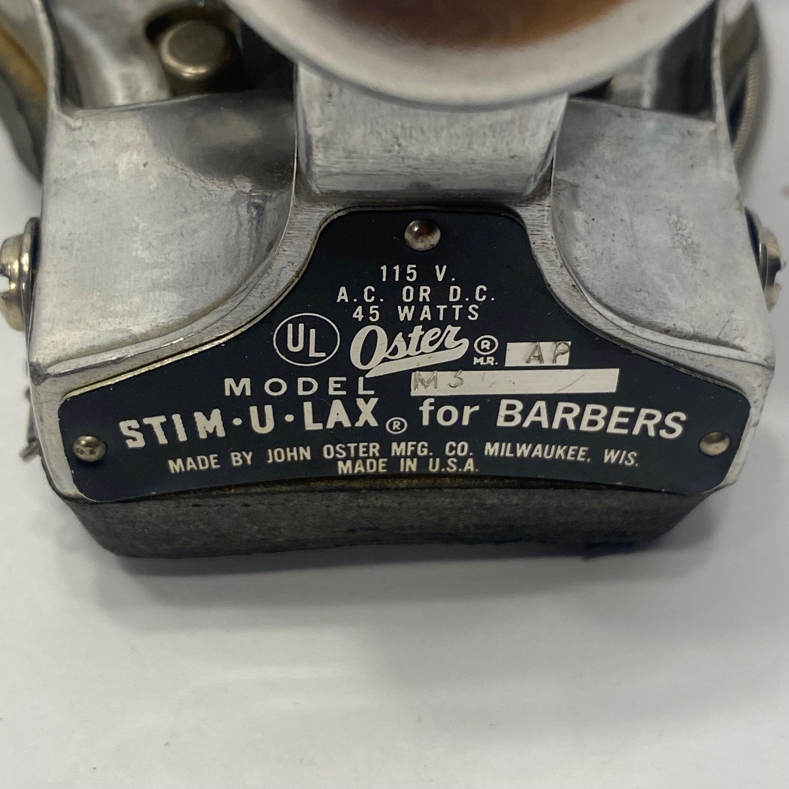 Oster Stim-U-Lax Massager Barber Silver Vintage Chrome Handheld USA