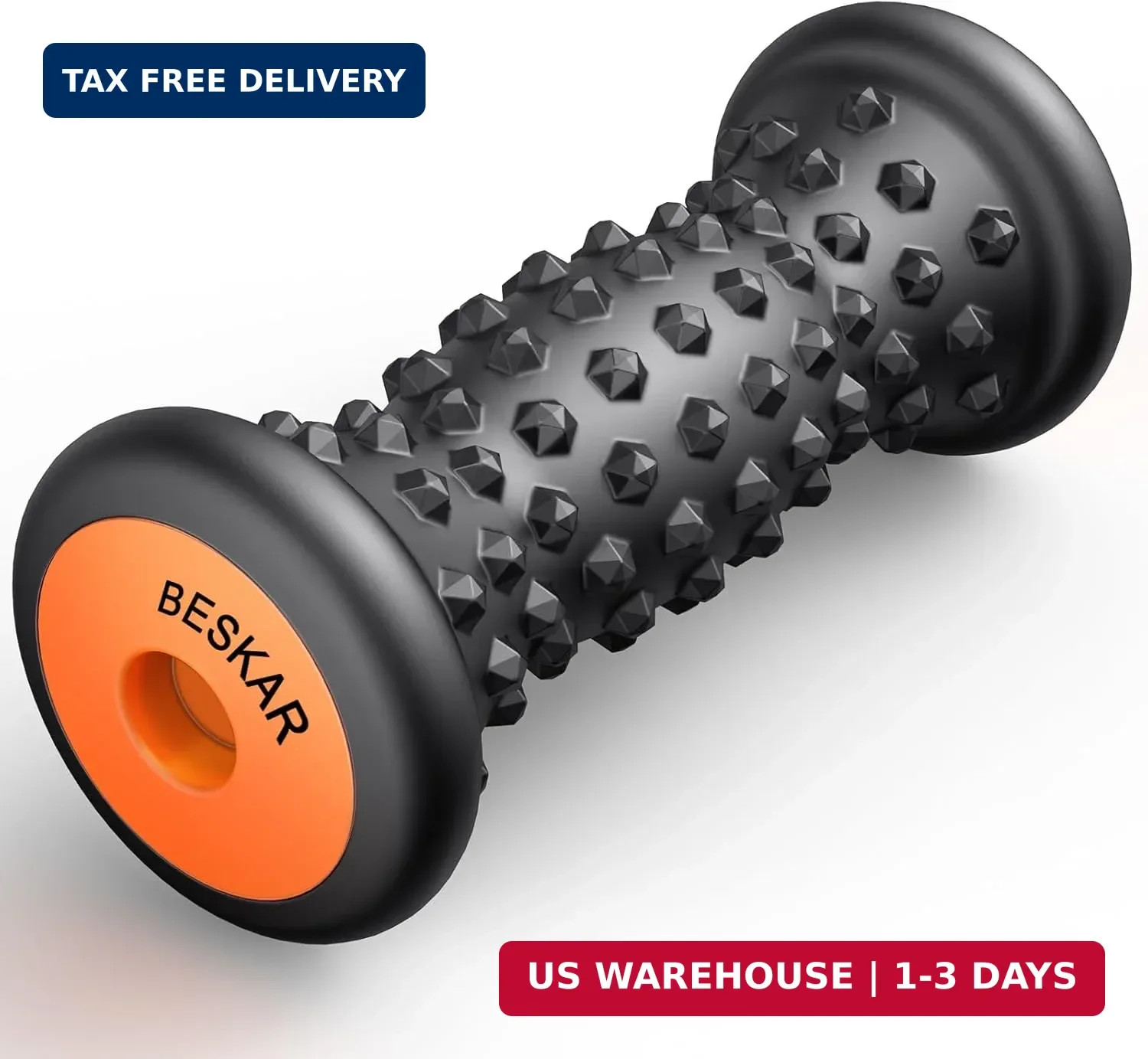 BESKAR Foot Massager Roller for Plantar Fasciitis Relief, Portable, Deep Tissue