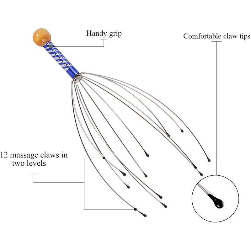 Head Massager Scratcher Neck Massage Scalp Relax Calm Stress Relief Octopus**