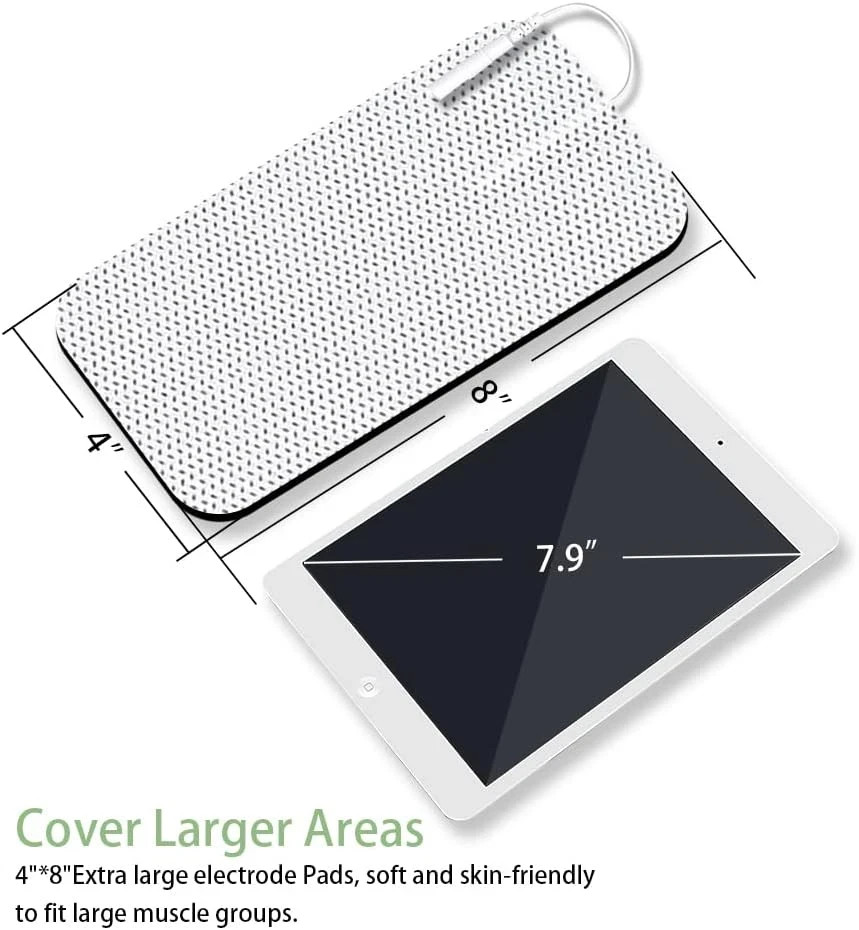 TENS Unit Replacement Pads for Waist and Lower Back Pain Relief 4X8″ Large TENS