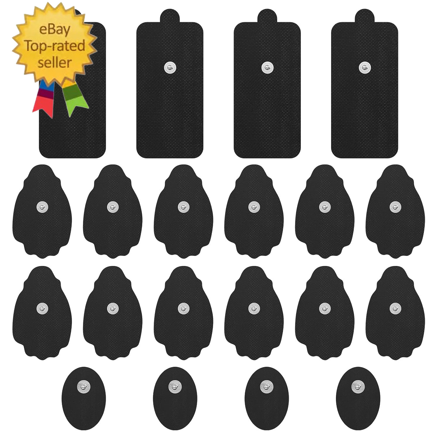 TENS Unit Electrode Pads 20 Pack 3.5Mm Snap EMS Replacement Pads