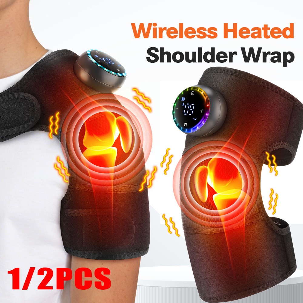 Pain Relief Electric Heating Vibration Knee Joint Pad Brace Leg Therapy Massager