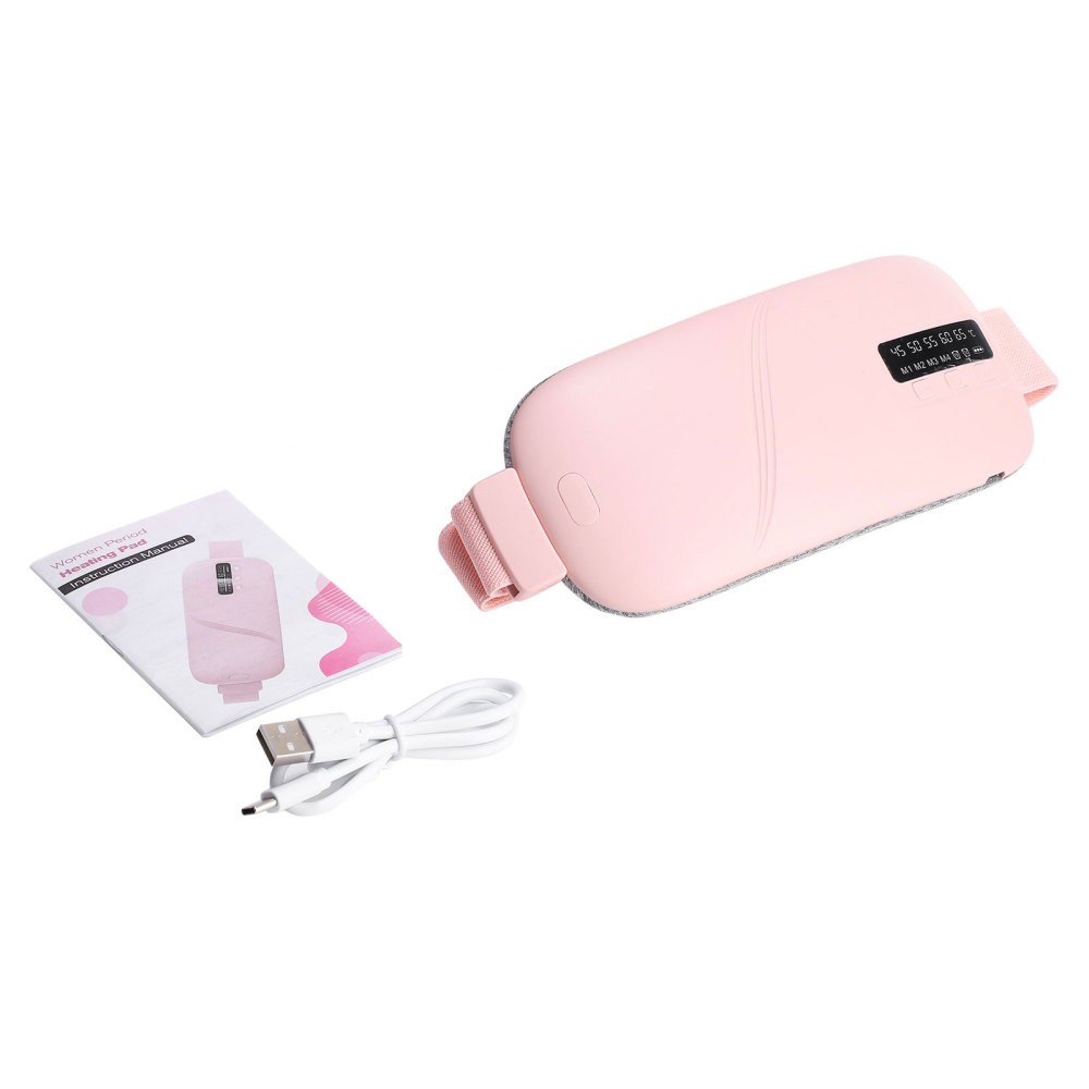 Electric Vibrating Menstrual USB Heating Pad Belt For Period Pain Relief Cramps