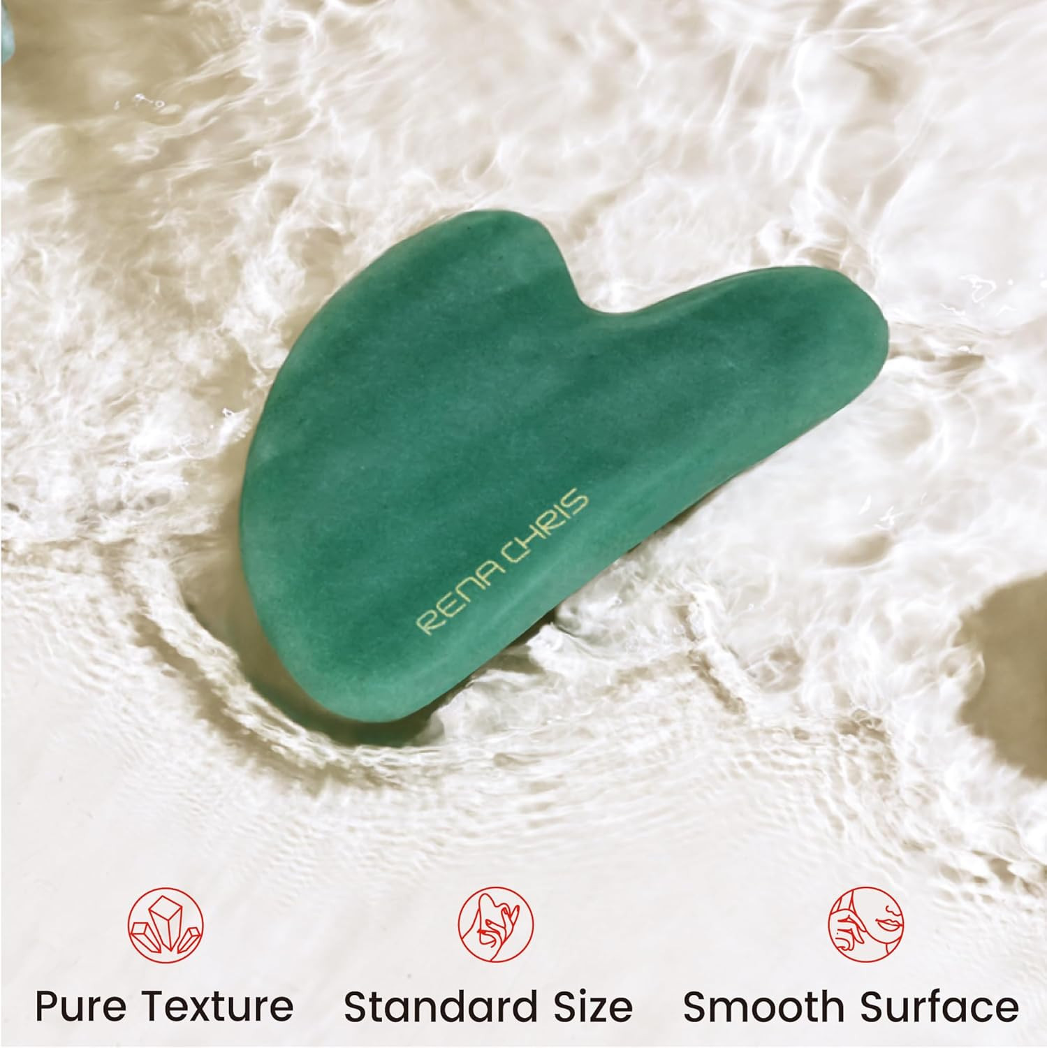 Gua Sha Facial Tools: Natural Jade Stone Guasha Tool for Face Acupuncture Therap