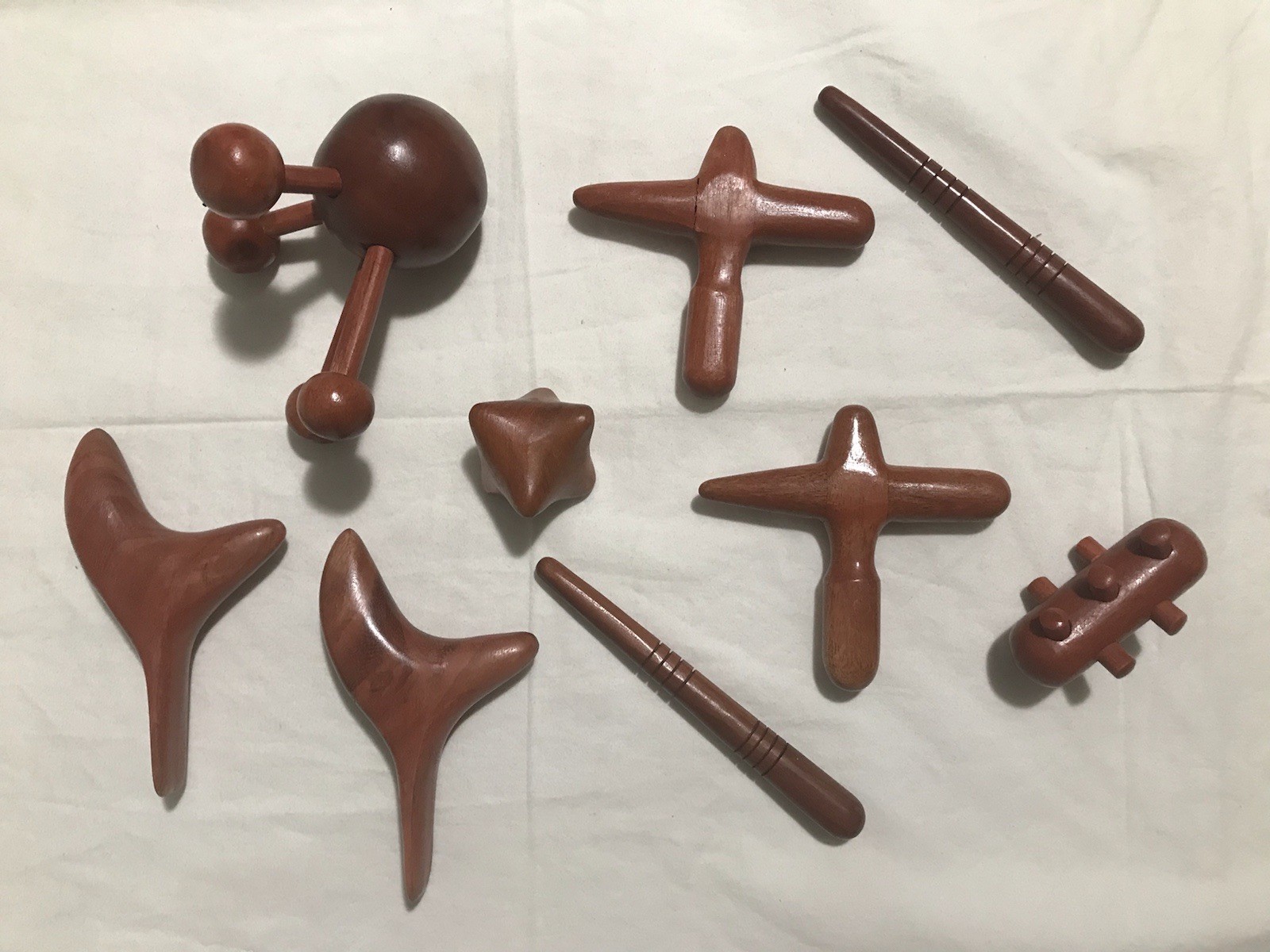 [Set of 9] Reflexology Traditional Thai Hand Massage Wooden Tools
