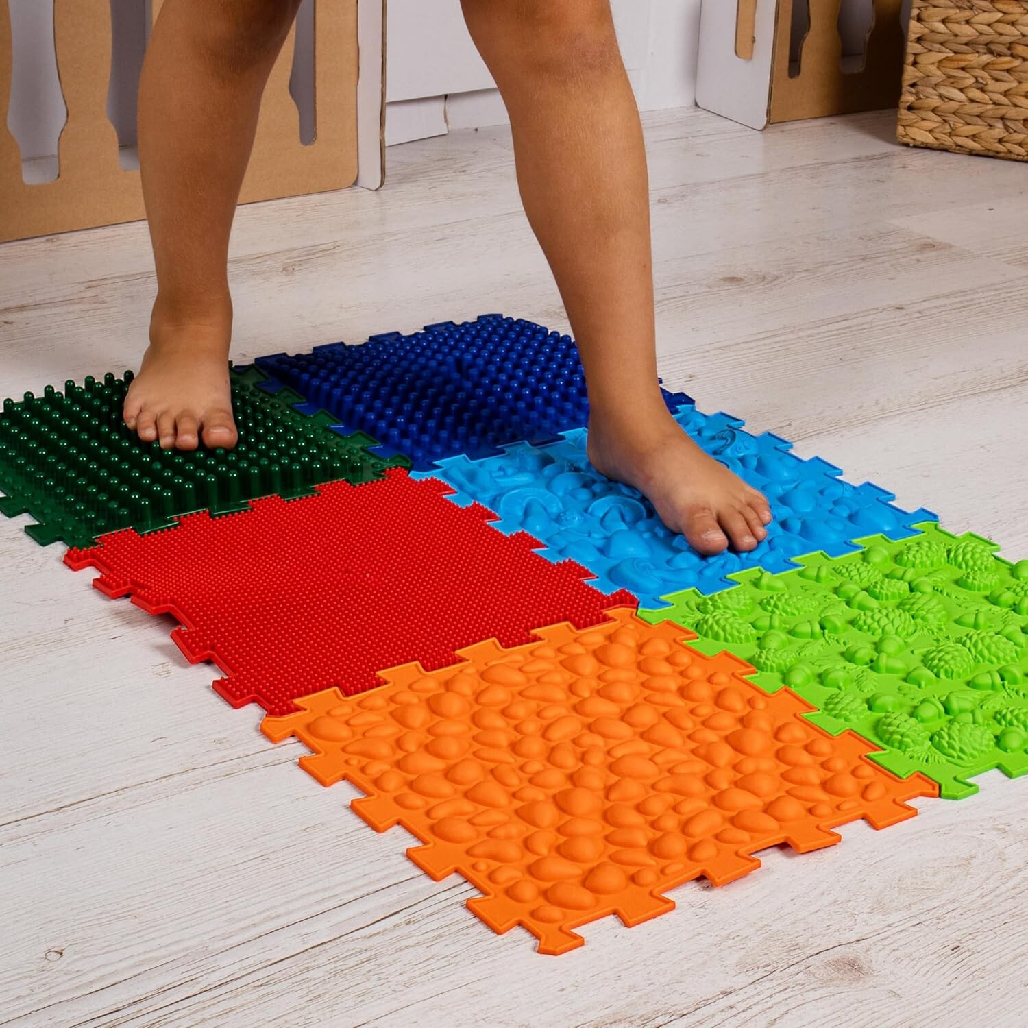 Orthopedic Massage Puzzle Mat – 6pcs Foot Reflex Therapy Set for Kids & Adults