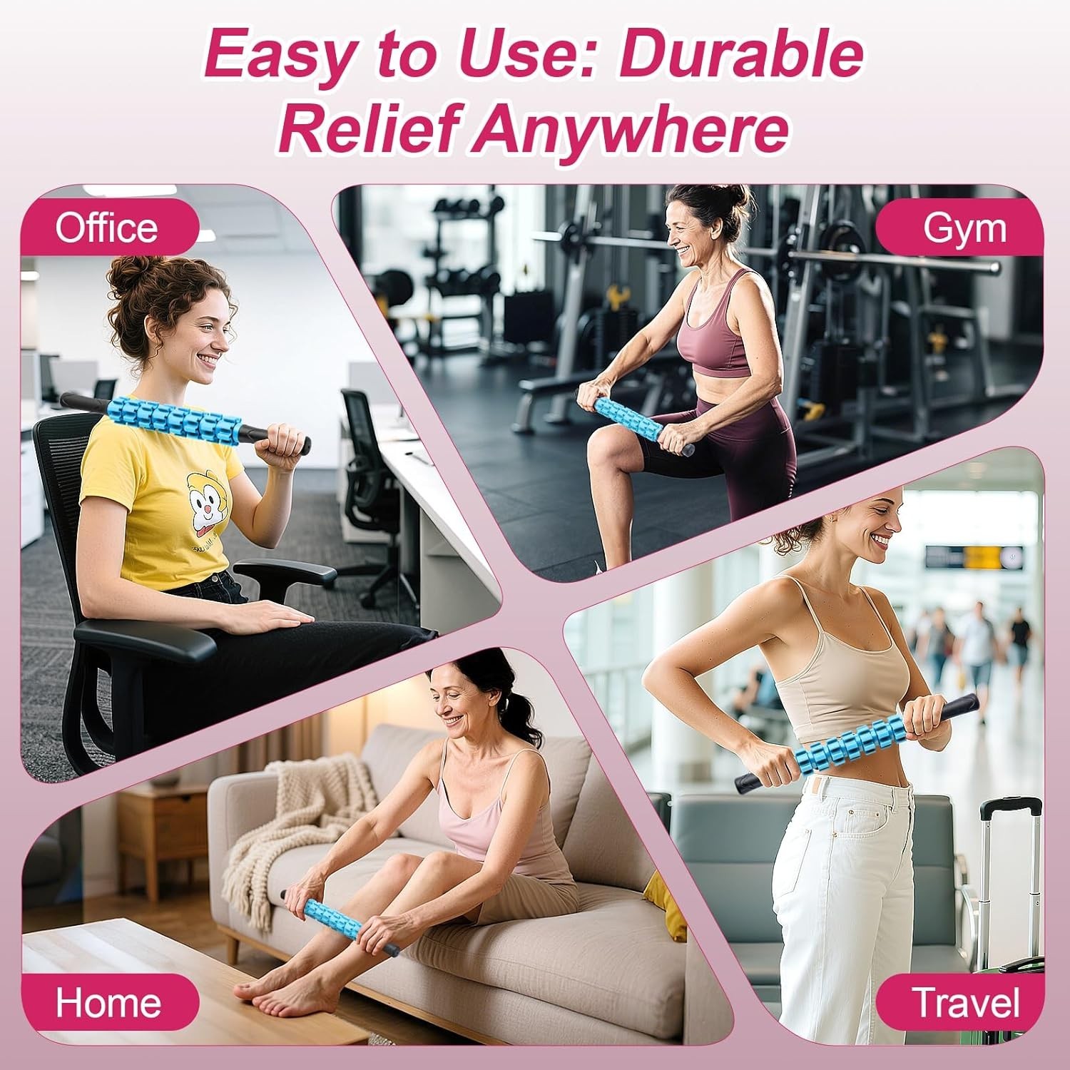 Massage Roller, Muscle Roller Stick, Therapy Roller Stick for Legs, Calf, Thi…