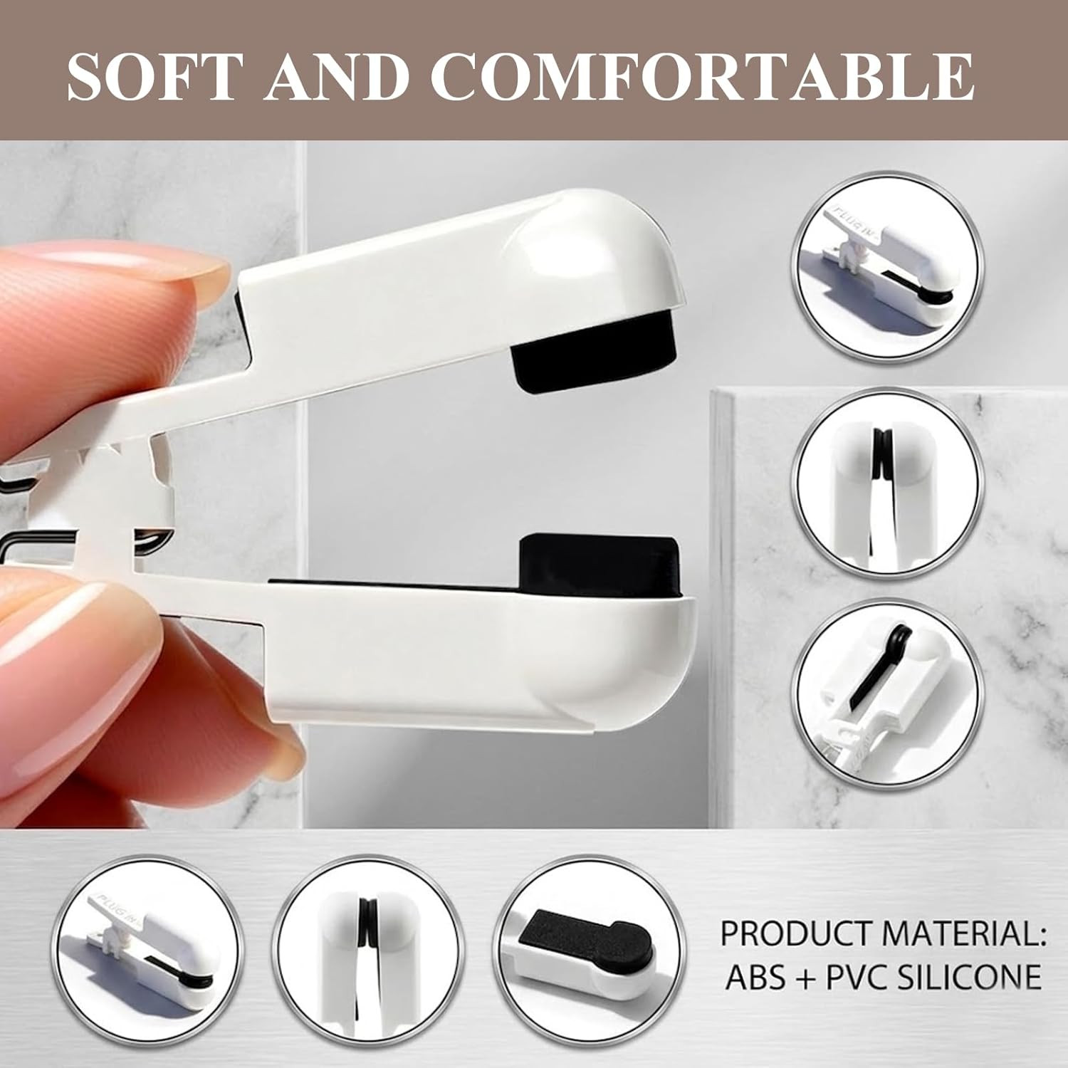 1 Pair Ear Clip Electrode,Black Rubber Reusable Clip Compatible with TENS 7000