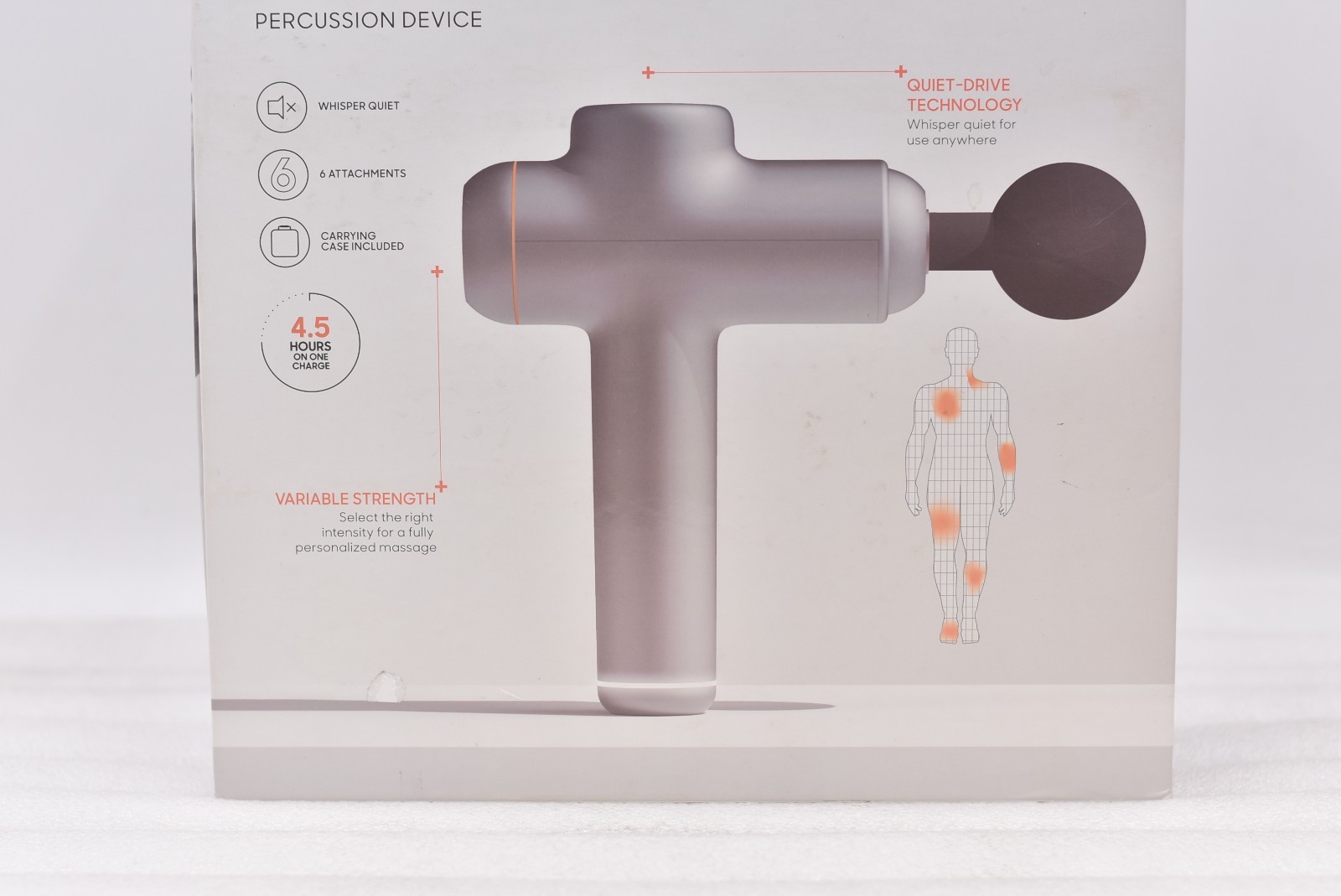 Sharper Image Deep Tissue Massager Pro Percussion Device Grey