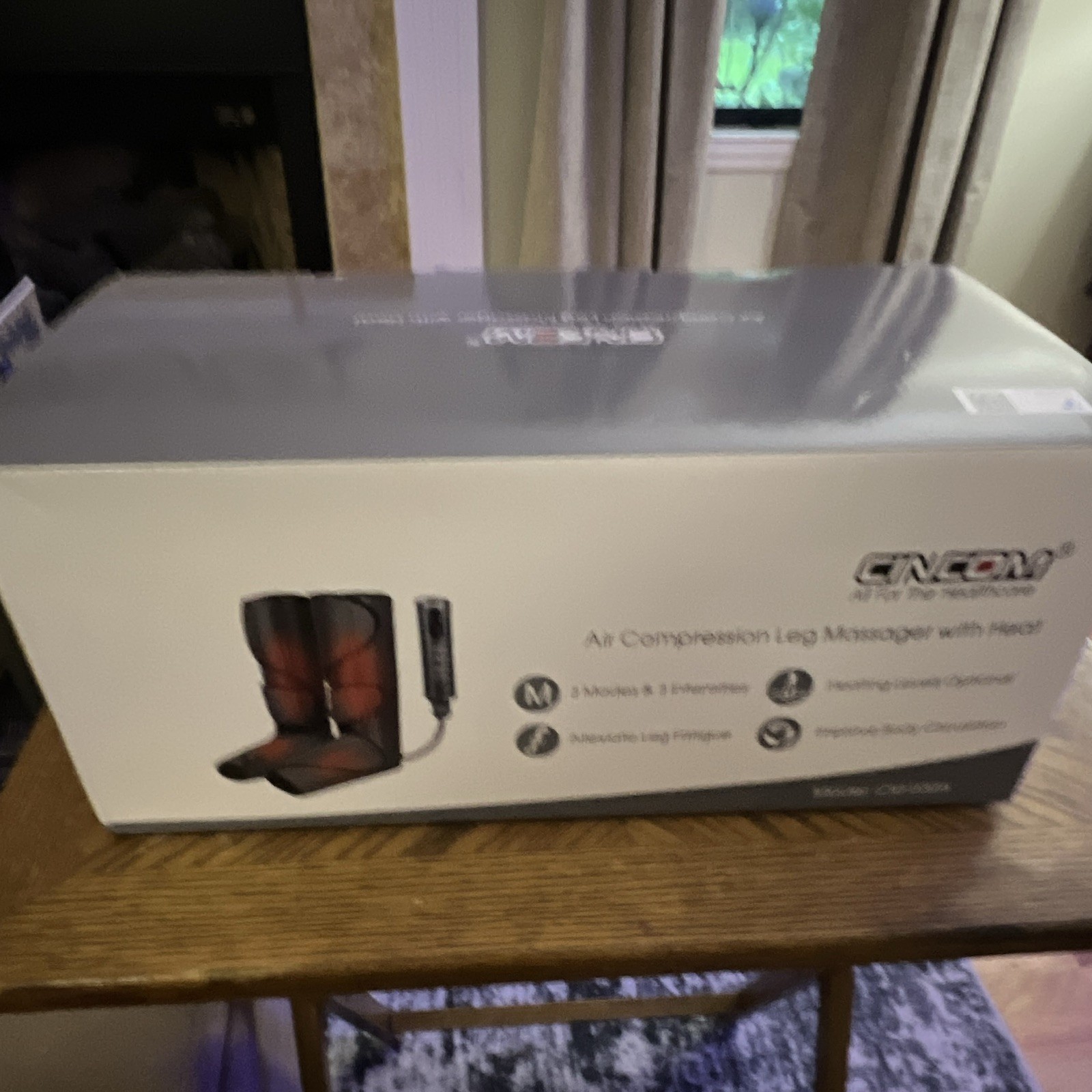 CINCOM CM-050A Air Compression Leg & Foot Massager with Heat, Black
