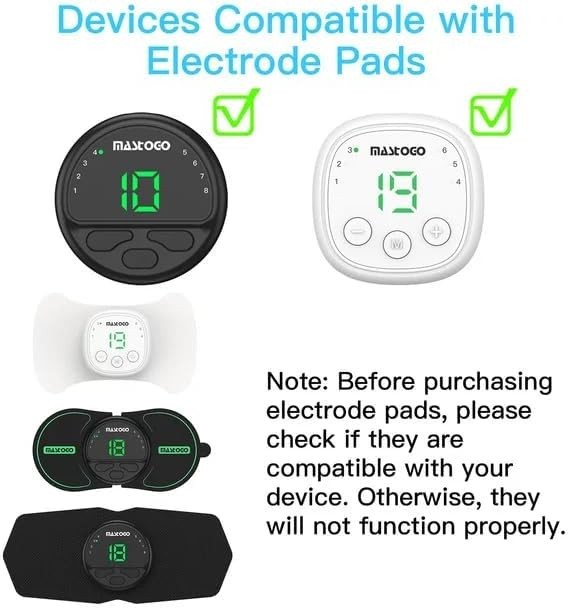 Official Wireless TENS Unit Pads – 4-Pack, 4.96in x 2.55in for Total Body Relief