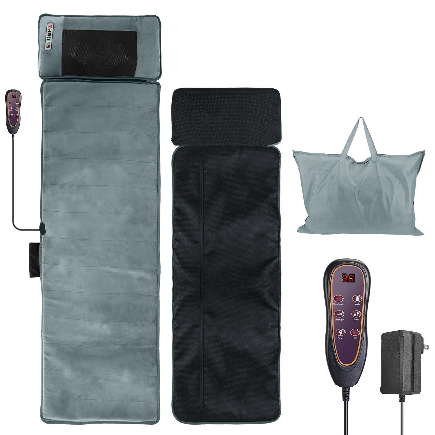 Electric Full Body Heated Massage Mat Neck Back Heating Pad Chair Pad Massage US