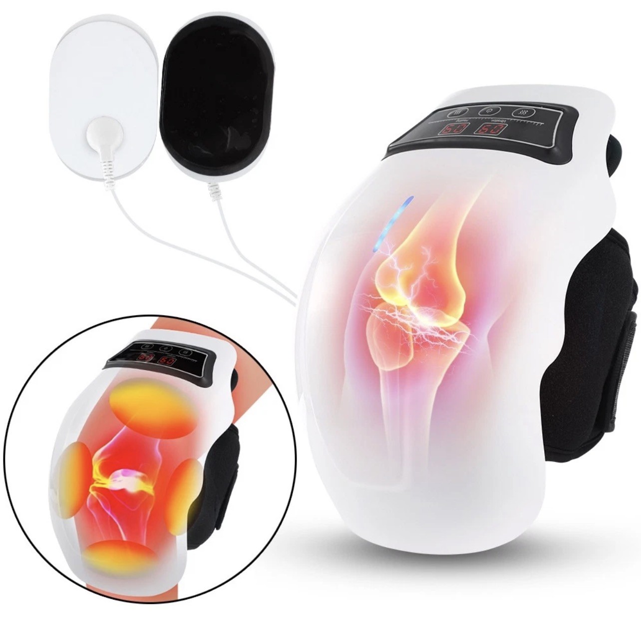 3-in-1 Cordless Knee Massager with Heat Vibration Red Light Therapy Pain Relief