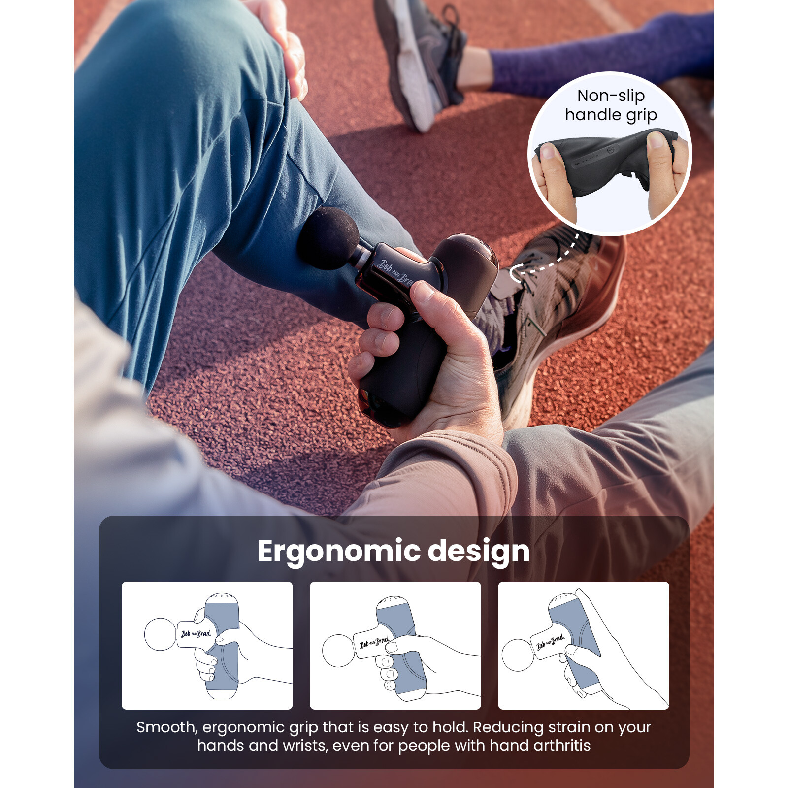 Handheld Q2 Massage Gun with Heat and Cold Head Athletes Pain Relief Small&Quiet