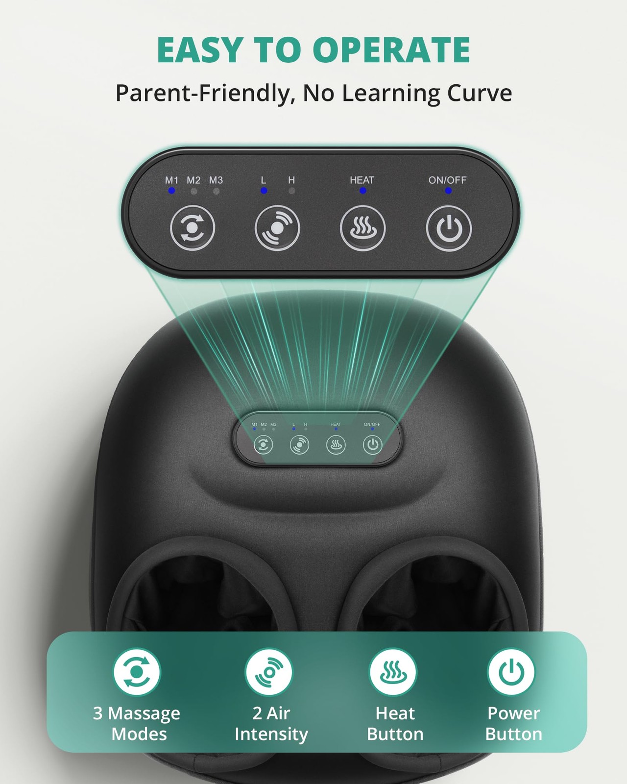 Medcursor Foot Massager Machine with Enhanced 1 Count (Pack of 1), Ink Black